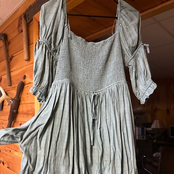 Mustard Seed Dresses & Skirts - PEASANT DRESS TEAL/LIGHT BLUE